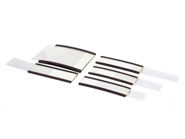 PORTA ETICHETTE MAGNETICO PROFILO A "C" TAGLIATO A MISURA CON CARTONCINO E PVC TRASPARENTE